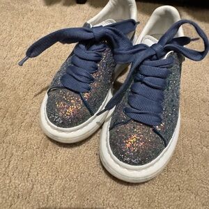 Alexander McQueen Glittery Blue Kids Sneakers